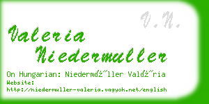 valeria niedermuller business card